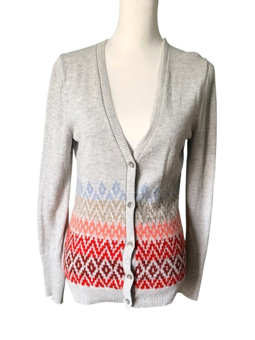 Eddie Bauer Cardigan Sweater Gray Size Small